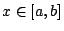 $ x \in [a,b] $
